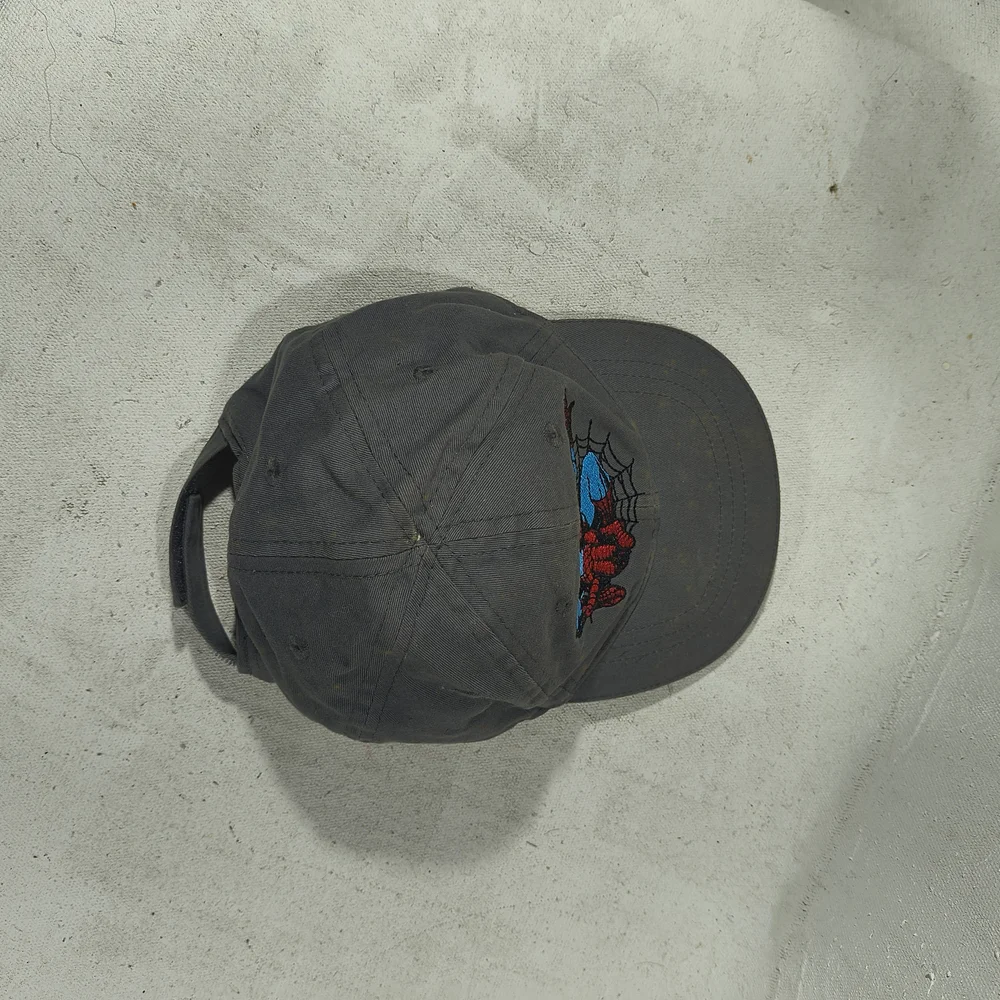 Marvel Spider-Man Kids Distressed Adjustable Cap - Dark Gray and Blue